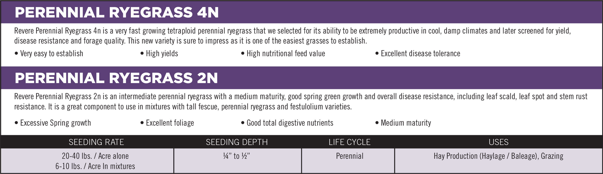 Perennial Ryegrass 4N & 2N